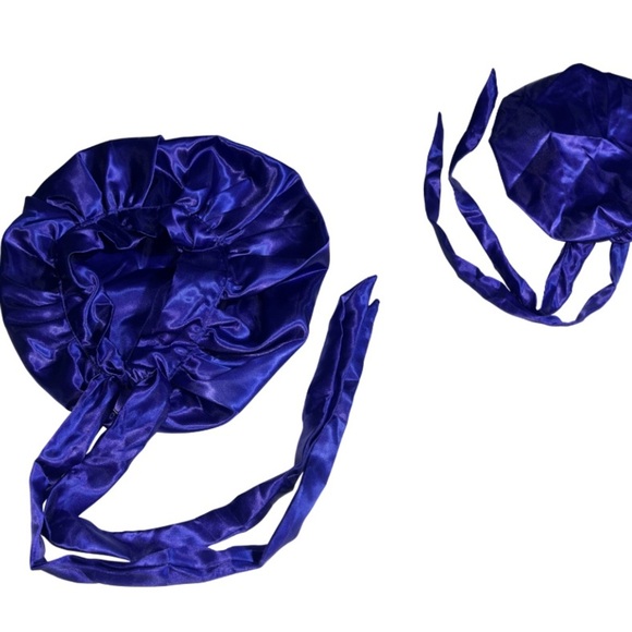 Luxurious Satin Hair Bonnet in Rich Blue - Picture 1 of 1